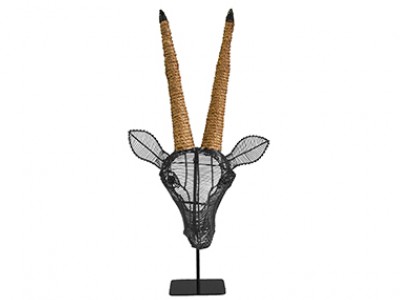 Gemsbok 55cm Wall Hanging - Black With Manilla Rope